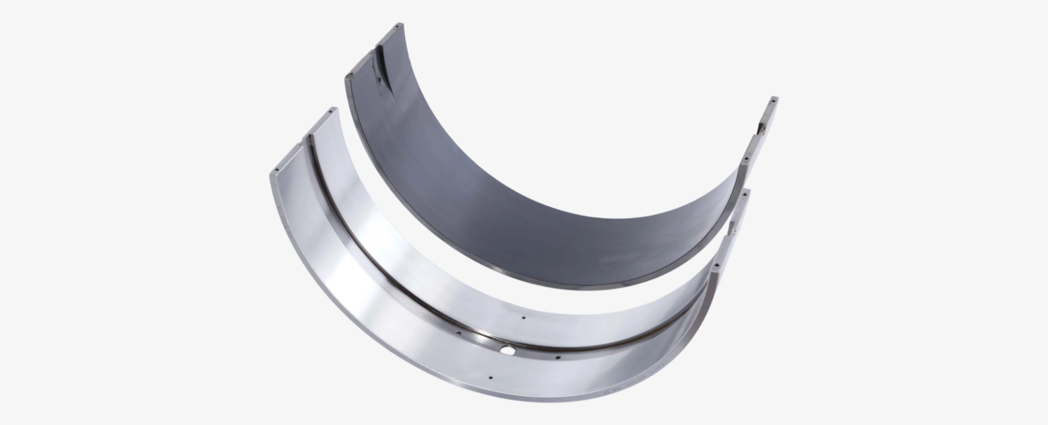 Marine main bearing for crankshaft of 2-stroke and 4-stroke marine engines