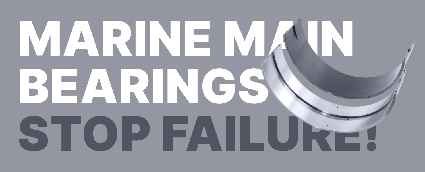 Premium marine main bearings for crankshaft of two-stroke and four-stroke marine engines, preventing engine failure.