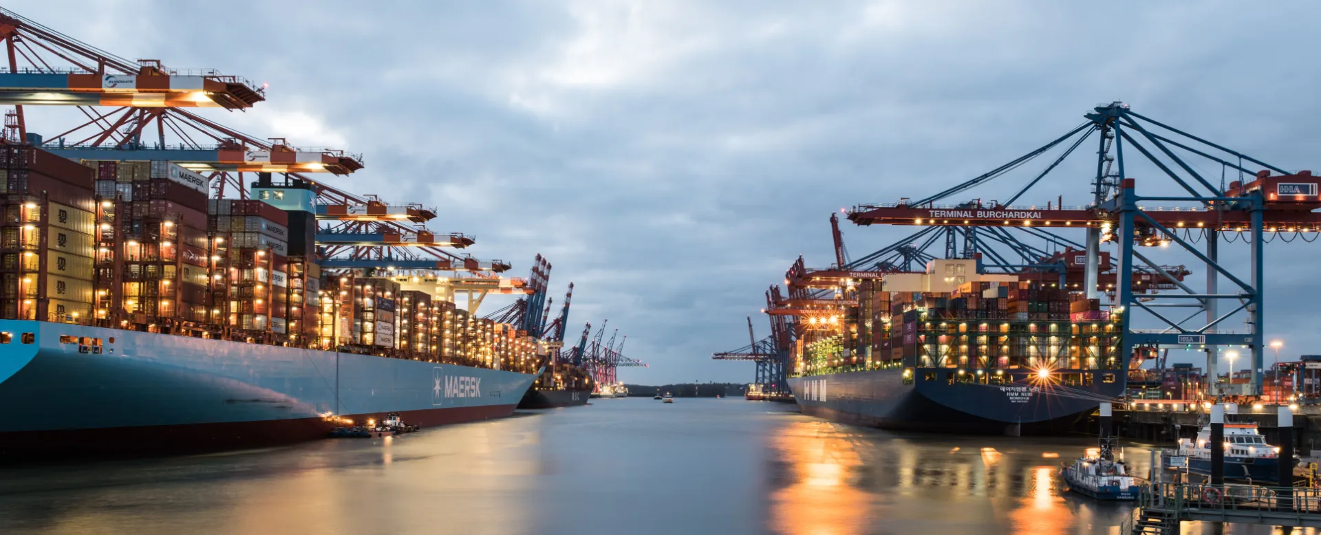 Container ships at Hamburg Port